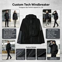Veste coupe-vent épaisse pour homme, coupe oversize à épaules tombantes, broderie personnalisée, coupe-vent quotidien réactif à l'eau
