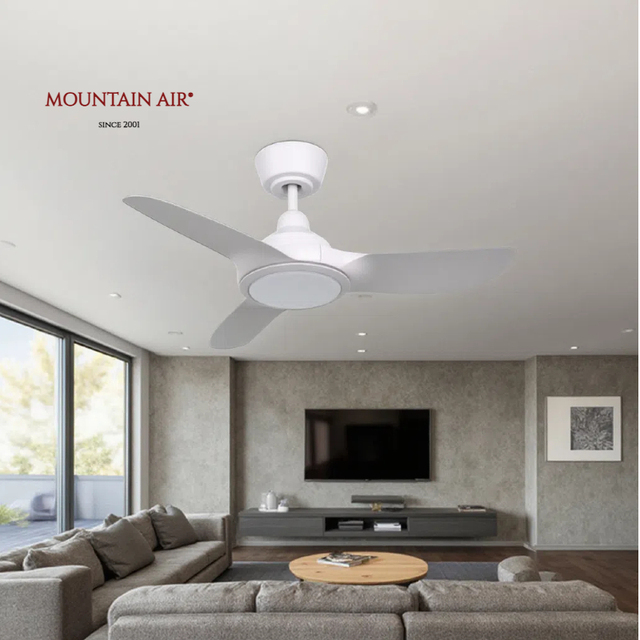 Premium Energy Saving Smart DC Motor 36-Inch 3 White Blades LED Ceiling Fan with Light Remote Control for Household Use