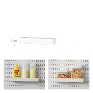 QL03 Rak Plastik Gantung Dinding Dapur, Rak Penyimpanan Gabungan Dinding Berlubang Gratis Gantungan Dinding Asrama Ruang Tamu - Product Image 4