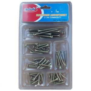 Surtido de tornillos de varios tamaños, zincados, para fijación en madera y metal - Product Image 1