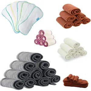 Happy Flute Wholesale Safe Fabric 100% Bamboo Liner Inserts Reusable Diaper Liner Washable Baby Cloth Diaper Inserts