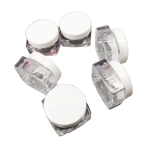 Square empty plastic 10g jar for loose powder