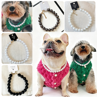 Collier élégant classique en perles pour chien, bijoux de luxe pour animaux de compagnie, collier à perles pour chiens de petite, moyenne et grande taille