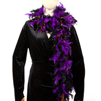 Bufanda de Color negro Boa de plumas de pavo para fiesta en casa, boda, decoración de Navidad, ropa artesanal DIY, disfraz, vestido de baile, accesorios