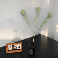 Nouvelle feuille réaliste en plastique en forme de queue de phénix, verte et dorée, pour décoration intérieure/extérieure, accessoire de photographie