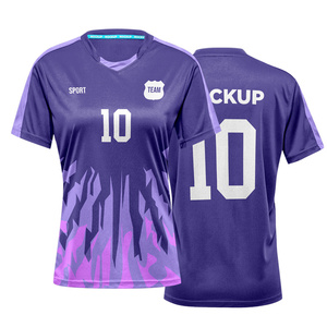 Maglia da calcio femminile retrò stile nazionale personalizzato viola uniforme da calcio Design <span class=keywords><strong>Vintage</strong></span> di alta qualità per giocatrici - Product Image 3