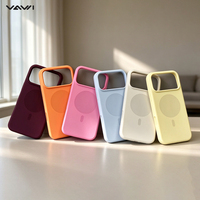 Étui magnétique en silicone VAWI S144 pour iPhone 16, 16 Pro, 16 Pro Max avec protection surélevée pour l'écran et le contour de l'appareil photo, toucher doux, commande en gros
