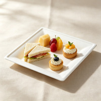 Assiettes carrées biodégradables en bagasse de canne à sucre de 6, 8 et 10 pouces – Assiettes jetables robustes en canne à sucre pour fêtes, dîners et collations