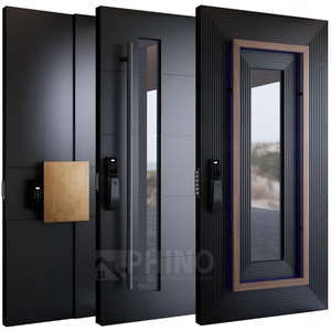 Porta d'<span class=keywords><strong>Ingresso</strong></span> a Bilico di Lusso con Intaglio 3D Antieffrazione in Legno Massello e Alluminio Pressofuso per Esterni Residenziali - Product Image 3