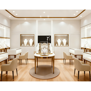 Chất lượng cao Cửa hàng đồ trang sức thiết kế Tempered Glass tủ trưng bày với LED chiếu sáng đảo đồ trang sức showroom đồ nội thất - Product Image 1