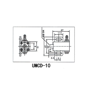 Mini-cylindre pneumatique Cins Umcd 10, corps en aluminium, composant d'automatisation industrielle - Product Image 2