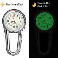 Jam Saku Modern Hot Outdoor Mini Dial Bulat Arab Quartz Analog 3BAR Tahan Air dengan Klip Pengait Carabiner Chenghui CH-F-010