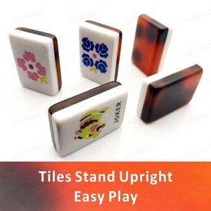 Hot Sale 2-Layer 160 Acrylic Tiles Amber Bamboo American <b>Mahjong</b> <b>Set</b> <b>Mahjong</b> Tiles for Game Eco-Friendly - Product Image 5
