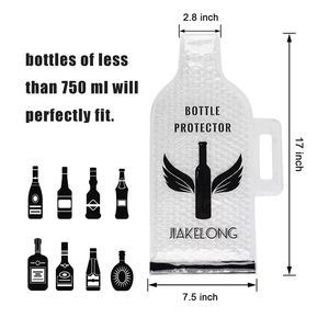 WETRUST-bolsa protectora de plástico para botellas de vino, bolsa de viaje de burbujas de PVC con mango - Product Image 6