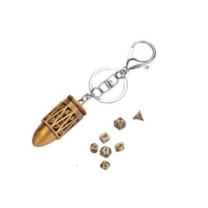Mini dados metálicos D20 con forma de bala, juego de 7 piezas poliédricas, accesorios de juego de rol D&D para jugadores de mesa - Product Image 2