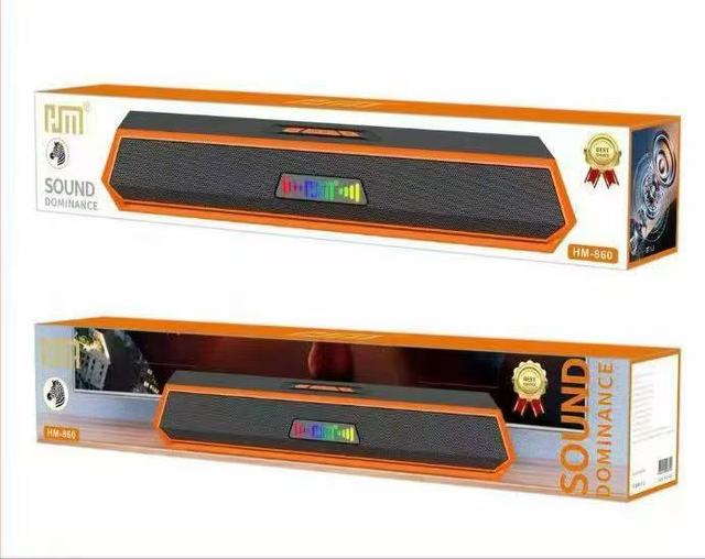 HM-860 Computer Audio Gaming Speaker with Bass-Heavy for Wired Desktop Soundbar Built-in Mic Call Function 5W Output