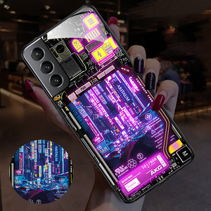 Funda de teléfono con luz Led activada por voz, para iphone 13, 12, 11pro <span class=keywords><strong>max</strong></span>, <span class=keywords><strong>Samsung</strong></span> <span class=keywords><strong>S22</strong></span>, S21, S20FE, <span class=keywords><strong>ultra</strong></span> patrón, se puede personalizar - Product Image 2
