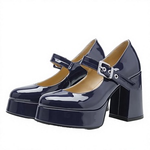 Women Patent Leather Summer Mary Jane <b>Pumps</b> Platform Chunky Heel Buckle Strap Shoes Elegant Party Footwear - Product Image 2