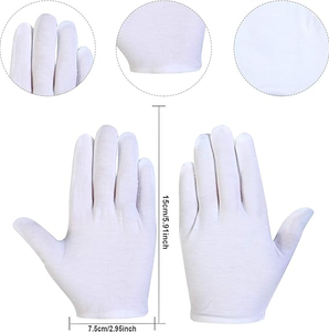 Gants en coton blanc confortables et respirants pour enfants, antidérapants, anti-chaleur, style uni, usage général, texture lisse, quotidien - Product Image 5