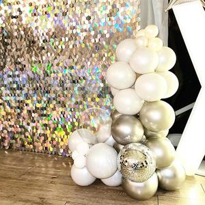 Óng ánh bạc hình lục giác sequin bảng điều chỉnh ánh sáng lung linh tường sang trọng đám cưới bên ý tưởng trang trí ngày Valentine ảnh gian hàng bối cảnh - Product Image 4