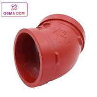 Coude rainuré en fonte ductile RAL3000/Peinture bleue 2"-12" 300 PSI pour la protection incendie, homologué FM CE