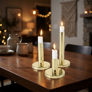 Portavelas de lujo hecho a mano de Venta caliente, portavelas de metal de la mejor calidad en Latón chapado en oro, soporte de vela - Product Image 5