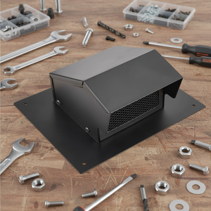 ฝาครอบช่องระบายอากาศโลหะแบบกำหนดเอง พร้อมตะแกรงและตัวหน่วงลม ทำจากเหล็กสีดำ สำหรับระบบระบายอากาศภายนอกอาคาร - Product Image 3