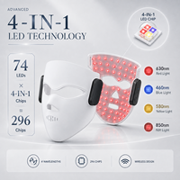 Masque facial LED de photobiomodulation en gros, thérapie LED 630nm 850nm, masques faciaux à lumière rouge et bleue