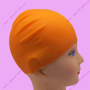 Bonnet de bain en silicone pur pour adultes, couleur unie, protection des oreilles, bonnet de bain unisexe - Product Image 2