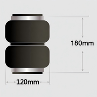 Amortisseur à ressort hélicoïdal DL120180A2 compatible D2 (filetage M52*1.5-49 M12) avec double ressort pneumatique en caoutchouc pour suspension pneumatique
