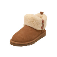 Nouvelles Bottes Mi-Mollet Brodé Personnalisées Cheveux Bouclés 2026 - Bottes de Neige Hiver Tendance pour Femme avec Semelle Extérieure Antidérapante en EVA