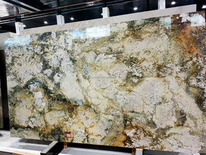 Carreaux brésiliens de dalle de quartzite de granit Barricato vert doré Carpe <span class=keywords><strong>Diem</strong></span> polis pour les comptoirs de cuisine de Villa Shangri La Blue - Product Image 5