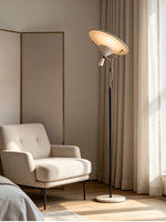 Lampadaire Rétro LED Ambiance Rétro pour Salon, Protection des Yeux, Chambre, Bureau, Chevet, Lampe Verticale Simple