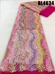 Pizzo da sposa con perline <span class=keywords><strong>in</strong></span> <span class=keywords><strong>Tulle</strong></span> ricamato Zimbabwe di fascia alta - Product Image 5