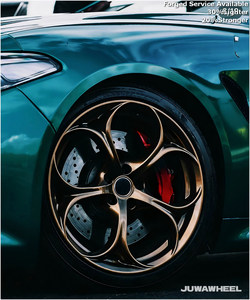 Ruedas JUWA de Aluminio Forjado con Diseño de 5 Radios en Forma de Pétalo, Ligeras y Optimizadas para Mayor Resistencia, en Color Bronce, Tamaños 20, 21, 22, 23 y <span class=keywords><strong>24</strong></span> para Alfa Romeo - Product Image 3