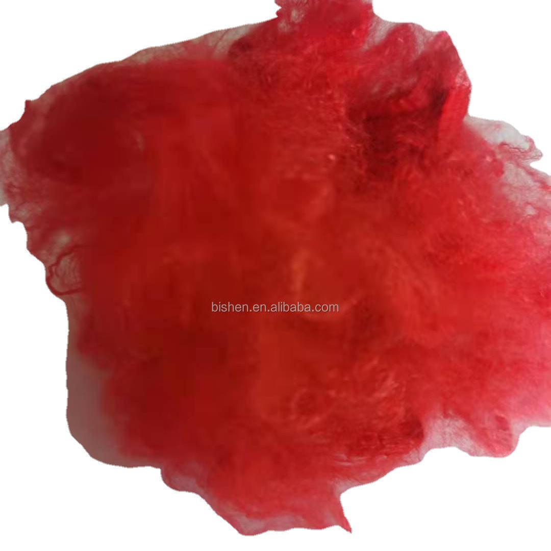 GRS Certified Red Polyester Fiber Used For Aritificail Fur Production