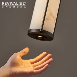 Lámpara Colgante de Mármol Estilo Chino Retro Guanshan, Iluminación de Pasillo para Hoteles, Alimentación CA, Luz Zen para Recepción y Dormitorios - Product Image 4