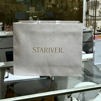 Sac en papier gris personnalisé avec logo imprimé de la même couleur, poignées en ruban satiné, plusieurs tailles pour l'emballage de bijoux, cosmétiques et vêtements