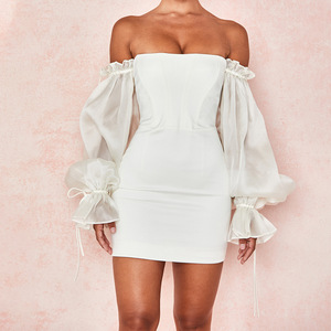 Women Elegant <strong>Dress</strong> Black Puff Sleeve Velvet <strong>Dress</strong> <strong>Mini</strong> Party - Product Image 2