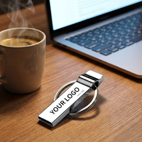 Memoria USB de Acero Inoxidable con Logotipo Personalizado Gratuito, 16GB 32GB 64GB 128GB 256GB 512GB