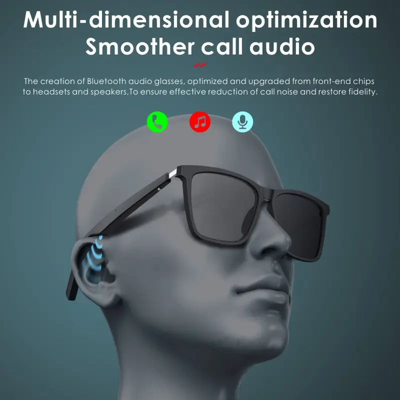ALOVA Conduzione Ossea Auricolare Occhiali con Altoparlante Intelligente Senza Fili del Bluetooth Audio Cuffia Occhiali Da Sole