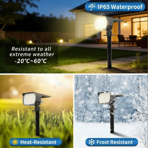 Projecteurs solaires d'extérieur Alecter, étanches IP54, blanc chaud 3500K, 46 LED, 3 modes, allumage/extinction automatique, pour allée, cour, jardin - Product Image 4