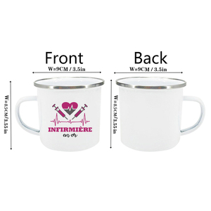 Tasses à café en émail imprimées arc-en-ciel « Meilleure infirmière <span class=keywords><strong>du</strong></span> <span class=keywords><strong>monde</strong></span> », mugs à jus, tasses à lait chaud, cadeau pour infirmière - Product Image 2