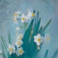 Lot de 2 tableaux muraux originaux encadrés, peints à la main à l'huile sur toile de lin, motif floral, style impressionniste, botanique réaliste, écologique, prêts à accrocher