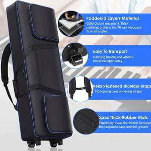 Estuche de Transporte para Teclado con Ruedas Extraíbles, Bolsa para Teclado de Piano Eléctrico de 88 Teclas Personalizada de Fábrica BSCI, Órgano Electrónico - Product Image 3
