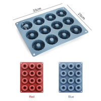 12 trous Mini Cookie Pâtisserie Gâteau Chocolat Gelée Moule Sans Bpa Silicone Donuts Moule pour Pâtisserie