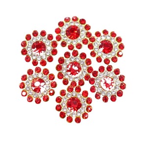 Strass 10 mm en forme de tournesol à griffes, dos plat, pierre de cristal scintillante ronde, base dorée givrée pour la couture de vêtements - Product Image 5