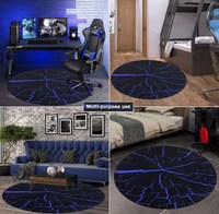 Tapis de chaise de bureau rond antidérapant Polyester chaise de jeu d'ordinateur tapis de sol en caoutchouc pour salle de jeux en stock