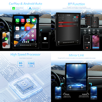 Podofo Autoradio Android 9.7 pouces 6 + 128 Go, autoradio sans fil CarPlay Android Auto BT/WiFi/GPS/FM/RDS/écran vertical double USB