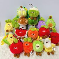 Porte-clés en peluche créatif et mignon : Ananas, Pomme, Durian, Pastèque – Pendentif de sac